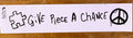 GIVE PIECE A CHANCE BUMPER STICKER (SMALL) $4