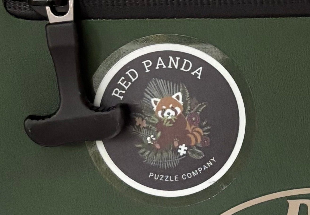 RED PANDA PUZZLE COMPANY LOGO ROUND STICKER (SMALL) $2