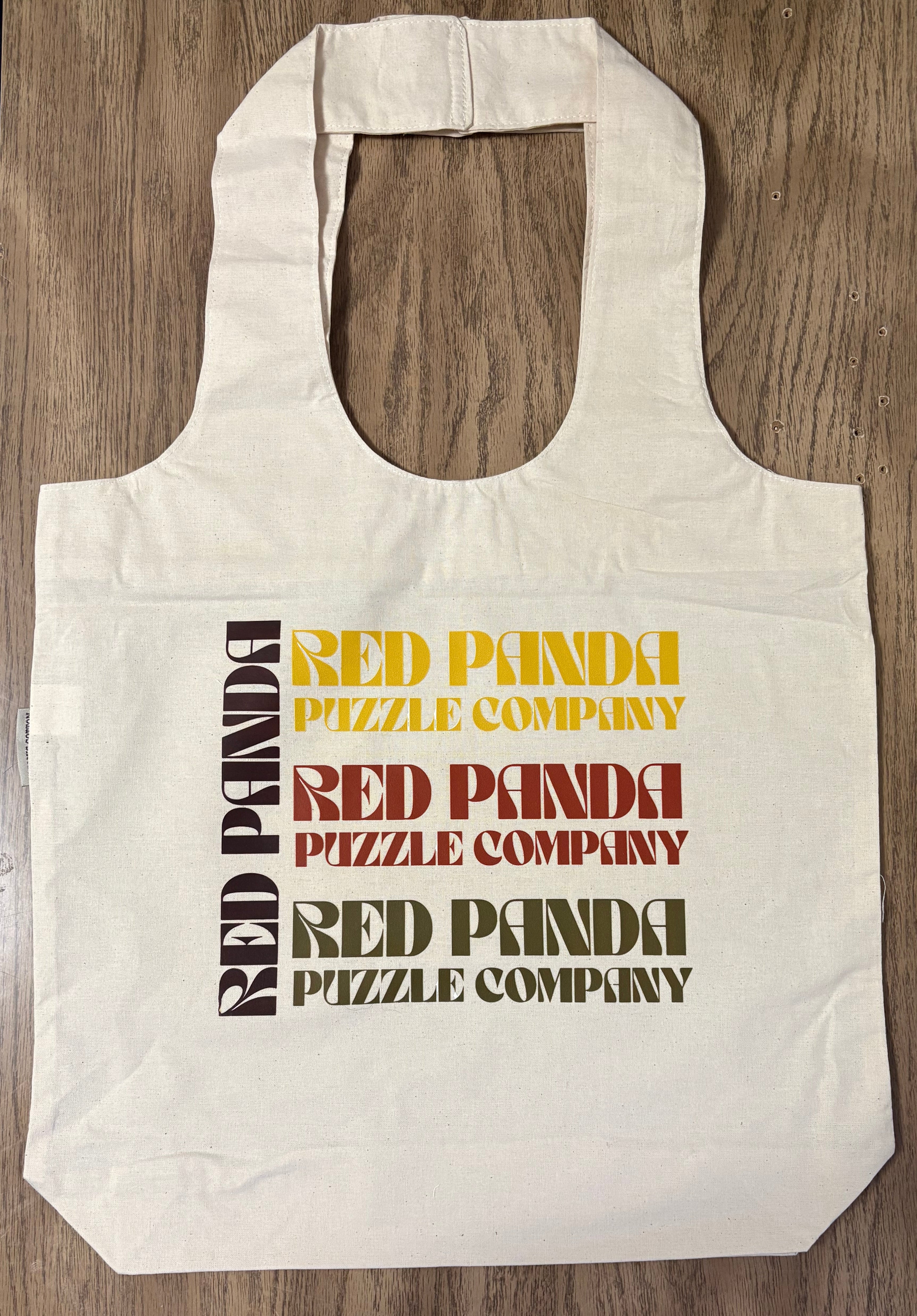 TOTE BAG RED PANDA RETRO TEXT $15.00